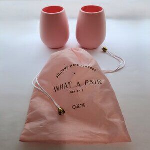 What a Pair Silicone Wine Glasses in Travel Bag